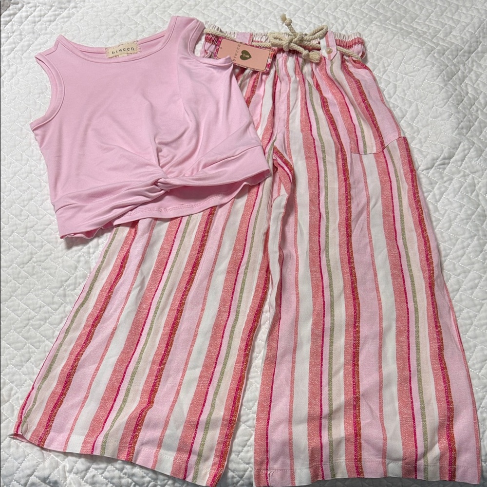 Pink and White Striped Kids Set